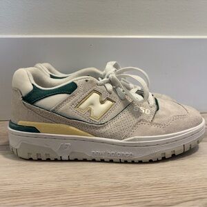 New Balance Women’s 550 Cream and Green Sneakers